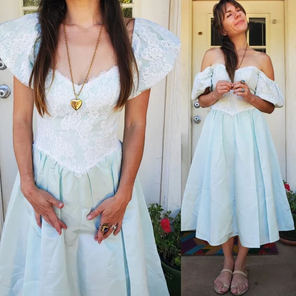 1980s Gunne Sax Dress - Picture 3 of 5